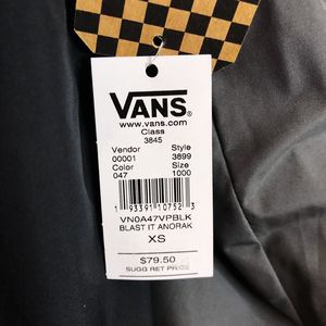 Nwt Vans Blast It Anorak Black Jacket 